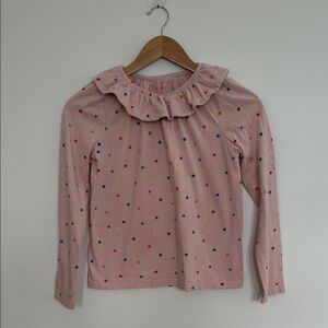 Girls Mini Boden Pink Starry Long Sleeve Tee Size 11 12